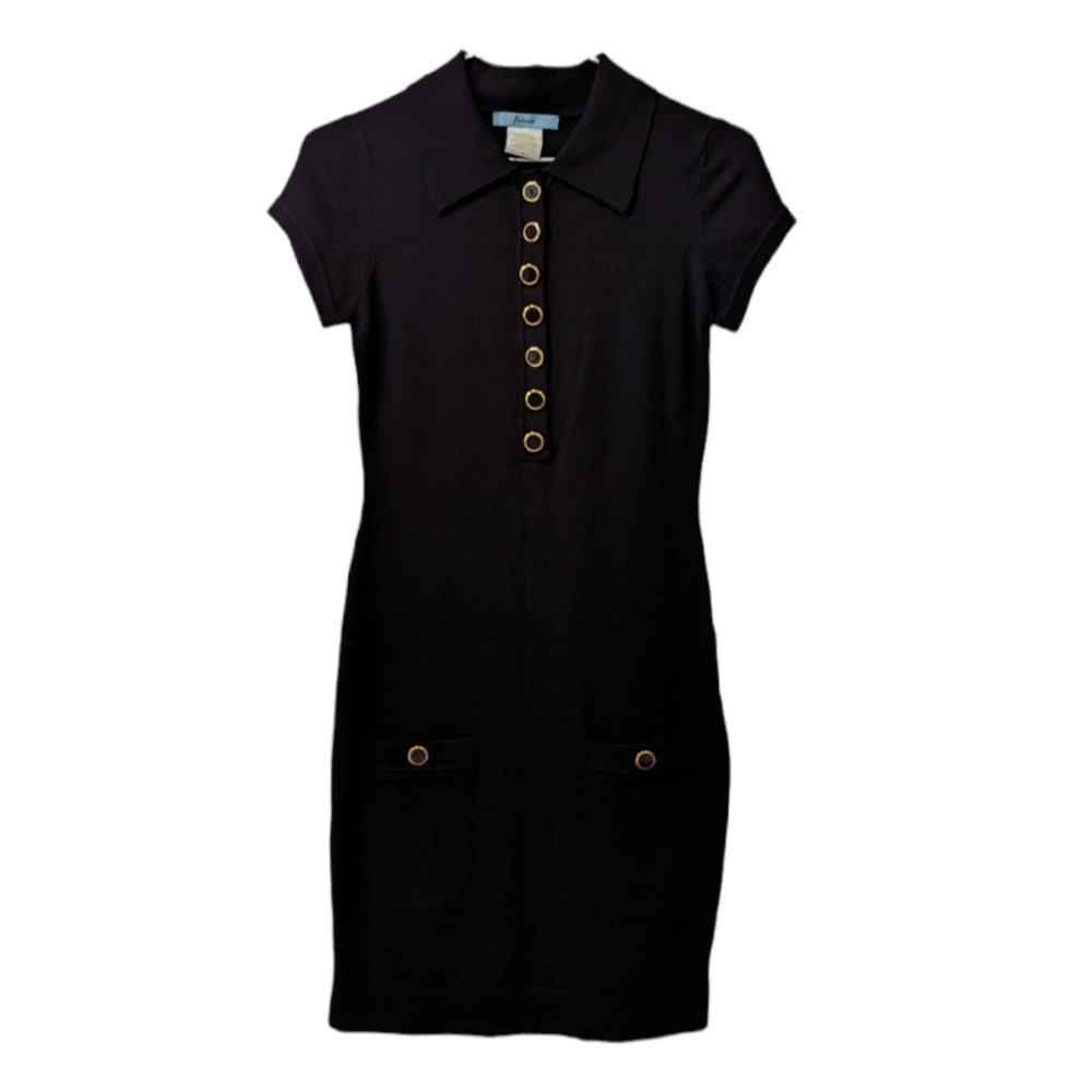 Marciano Black Gold Button Front Pocket Dress -S/P